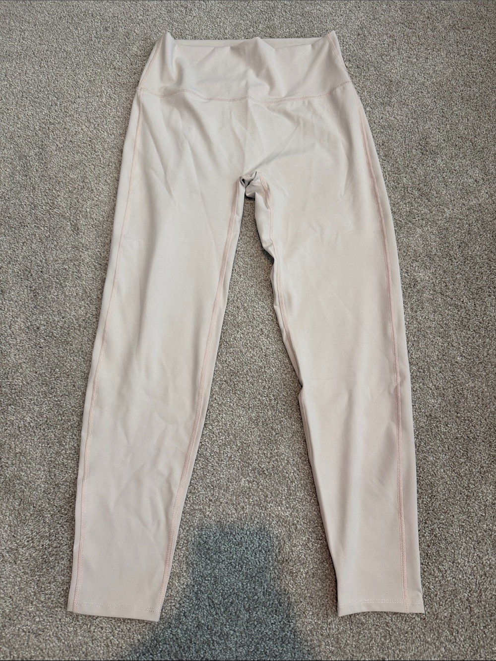 Womens High-Waist Cream Colored Active Leggings